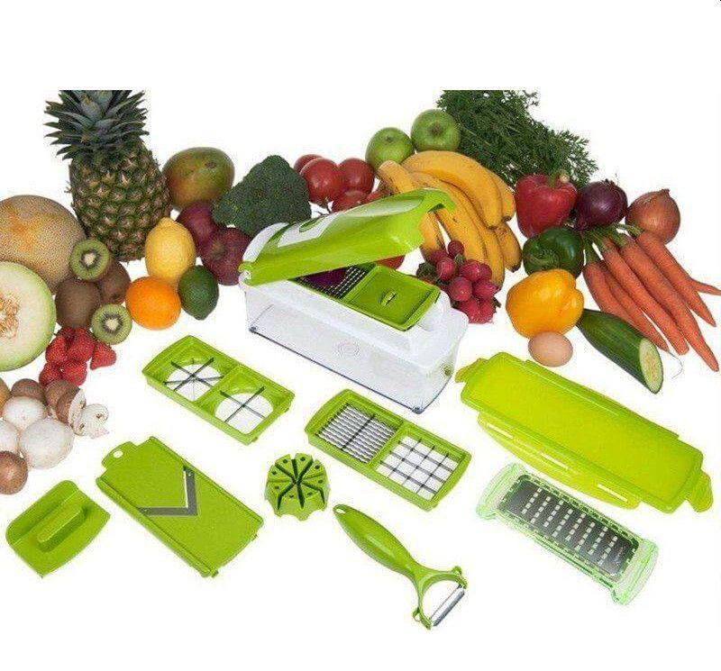 HomeShopXL 10-delige multifunctionele groentesnijset met opvangbak en mandoline voor groenten en fruit