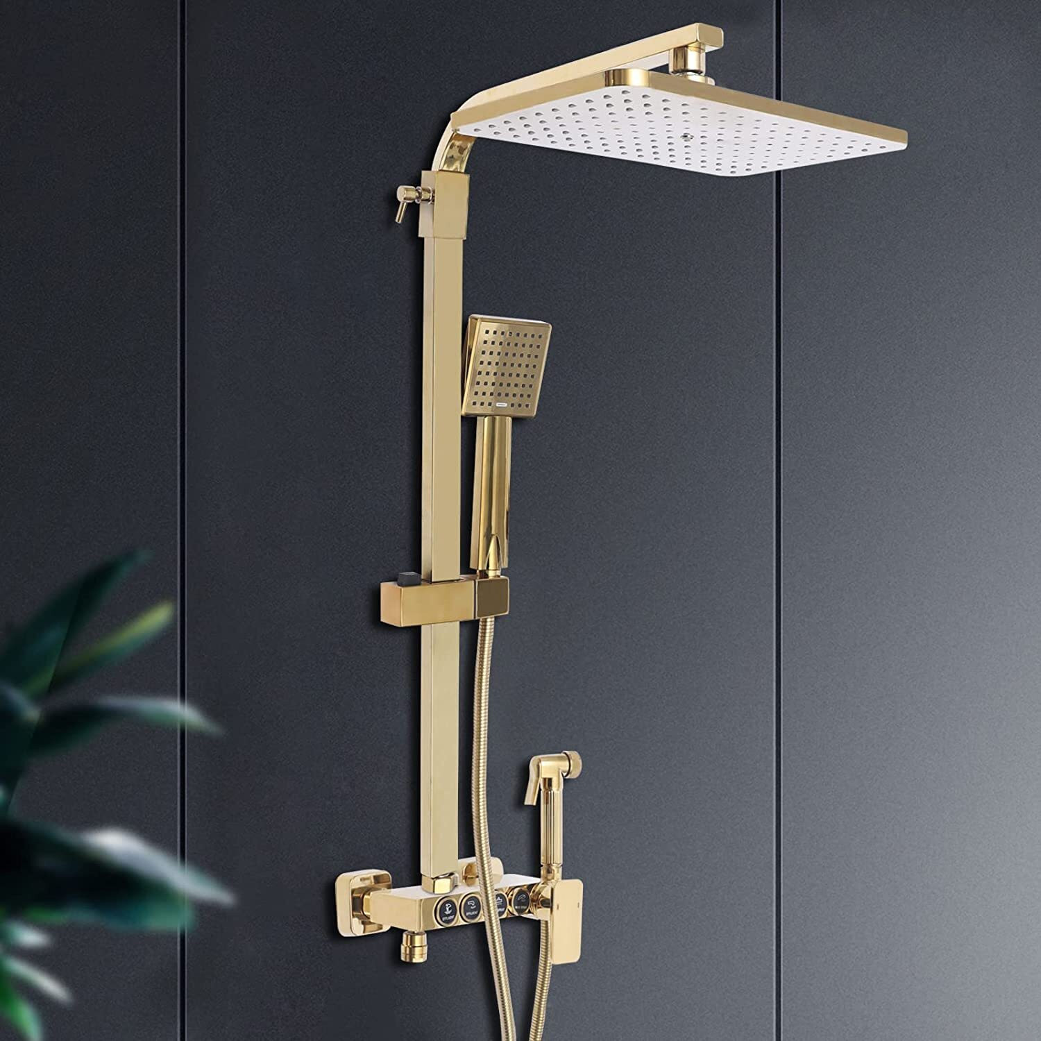 Easybuy Goudkleurige doucheset met regendouche, handdouche en hoofddouche voor de badkamer