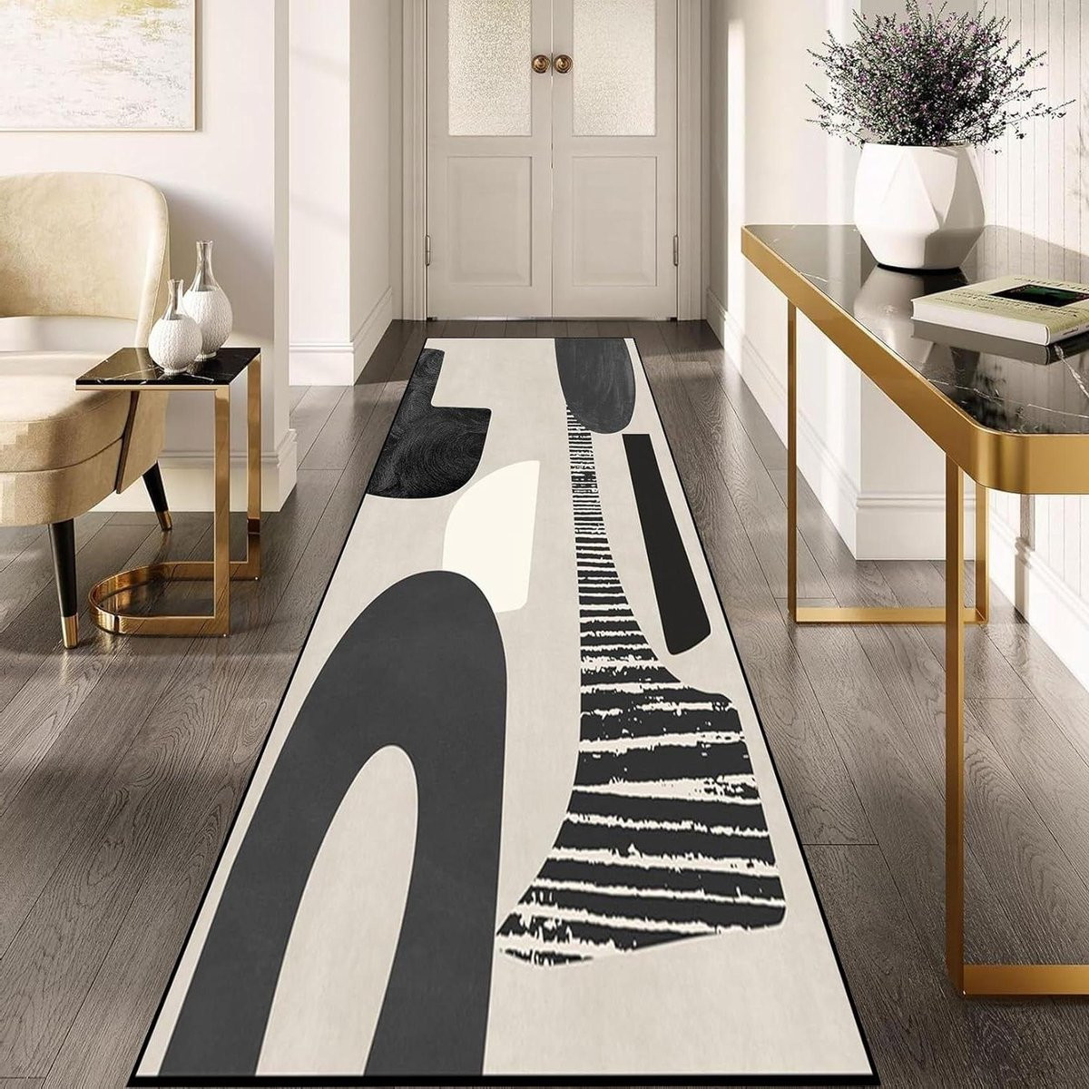 Grijs Antislip Loper Kleed voor Keuken, Gang of Badkamer, Breedte: 45 cm, Lengte: 370 cm
