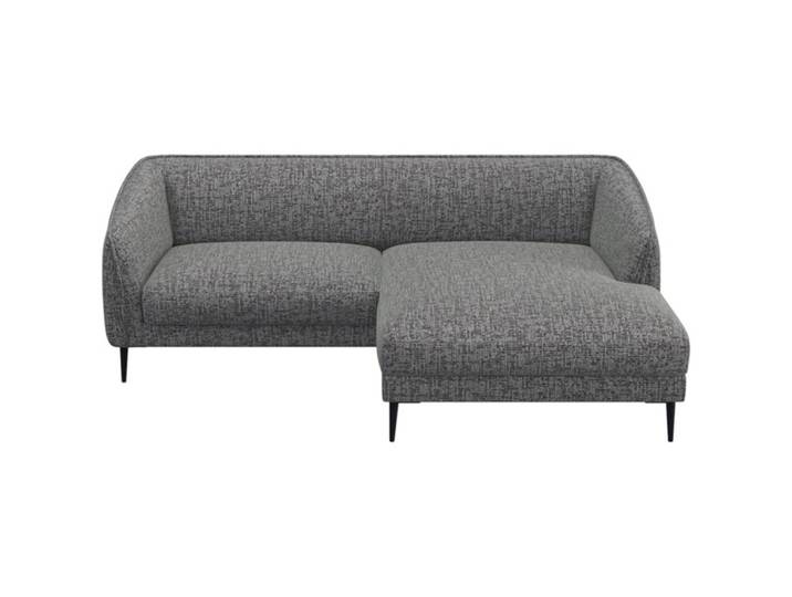 Ecksofa Fady Stoff rauchgrau B 220 cm T 148.5 cm