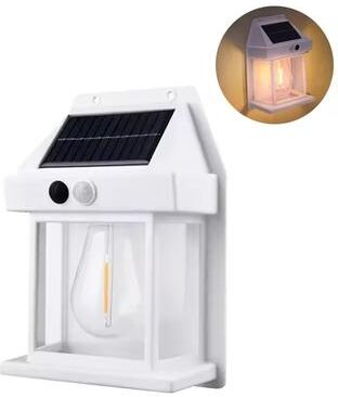 Perfect Picks Market Solar Motion Sensor Wall Lantern With Retro Glow Outdoor Garden Light white