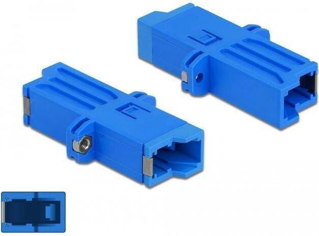 Delock vezeloptiek koppeling E2000 simplex, vrouwelijke connector naar vrouwelijke connector, single-mode, blauw