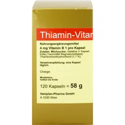 Thiamin Kapseln-Vitamin B1 120 ST