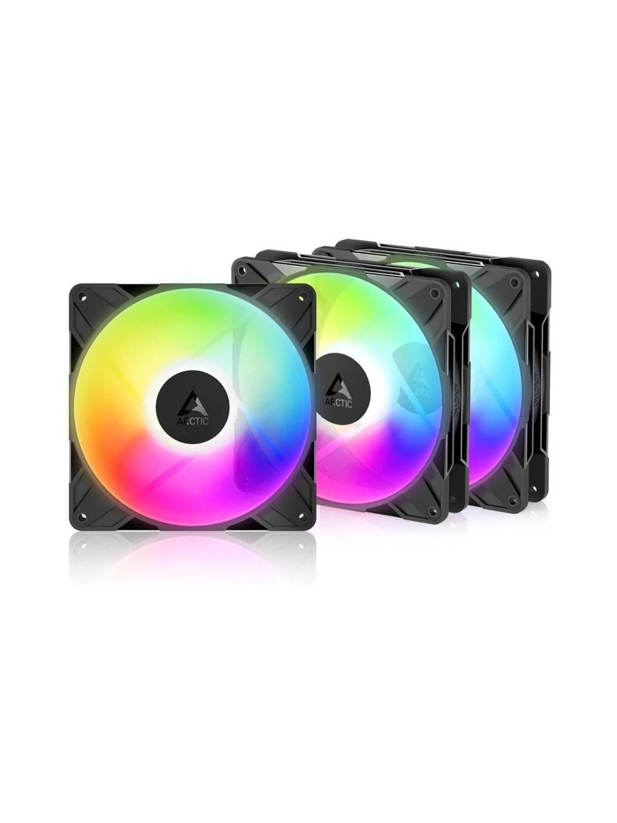 Arctic P14 Pro Reverse A-RGB (3-pack) - Gehäuselüfter - 140mm - Schwarz mit RGB LED