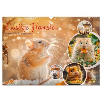 Lustige Hamster (Wandkalender 2027 DIN A3 quer), CALVENDO Monatskalender