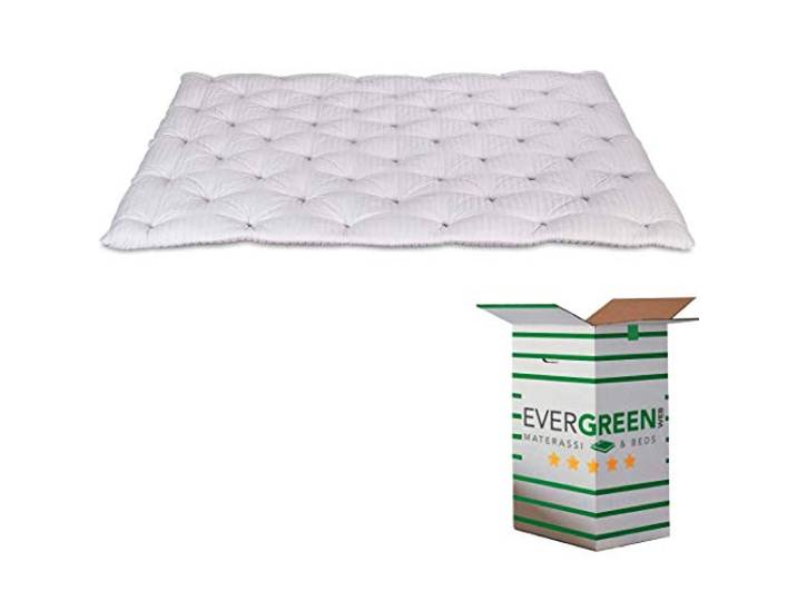EVERGREENWEB Latex-Topper für Doppelmatratzen, 7 cm hoch, Polsterung des Matratzenbezugs mit Latex-Schaumflocken, orthopädischer Futon mit Weichheitseffekt und antibakterielles Futter140X200