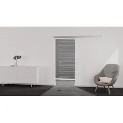 Griffwerk Glasschiebetür (ESG) LINES 814 ESG PURE WHITE klar 935x2058x8mm