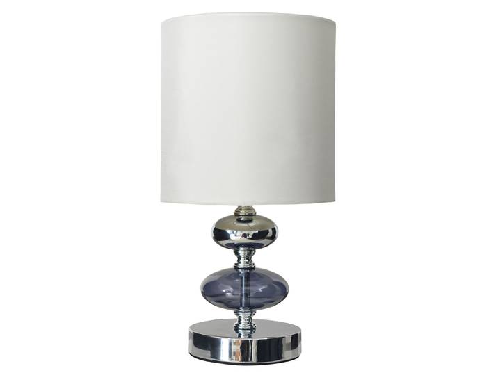 Näve Stoff - Lampe de table Loni - métal\, verre\, textile - blanc\, chrome ; 3098123