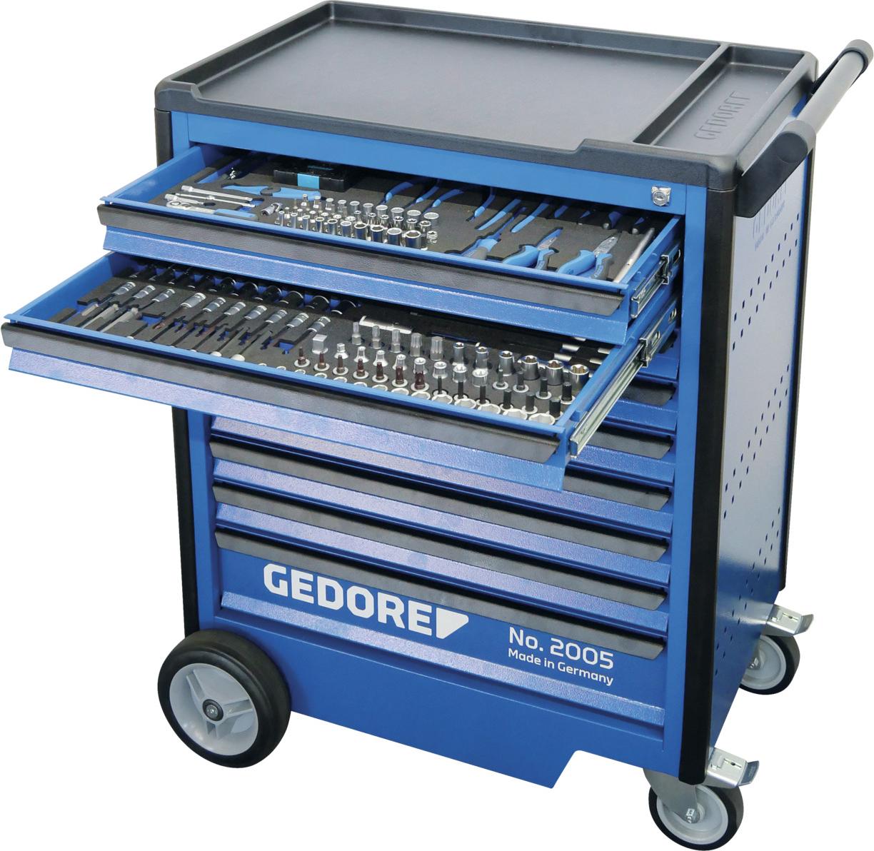 Gedore Werkstattwagen mit PKW Sortiment, 110 kg, 466 Werkzeug