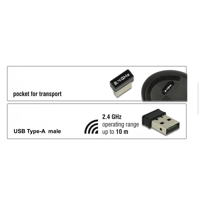 Delock 12528 5 Tasten Maus WIRELESS, rot (Kabellos) (12528)