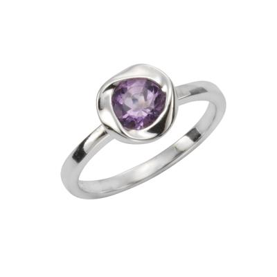 Fingerring CELESTA "925/- Sterling Silber glanz Amethyst lila" Gr. 16,5, weiß, Fingerringe, Damen, 052 (16,6), Silber 925 (Sterlingsilber), Fingerring