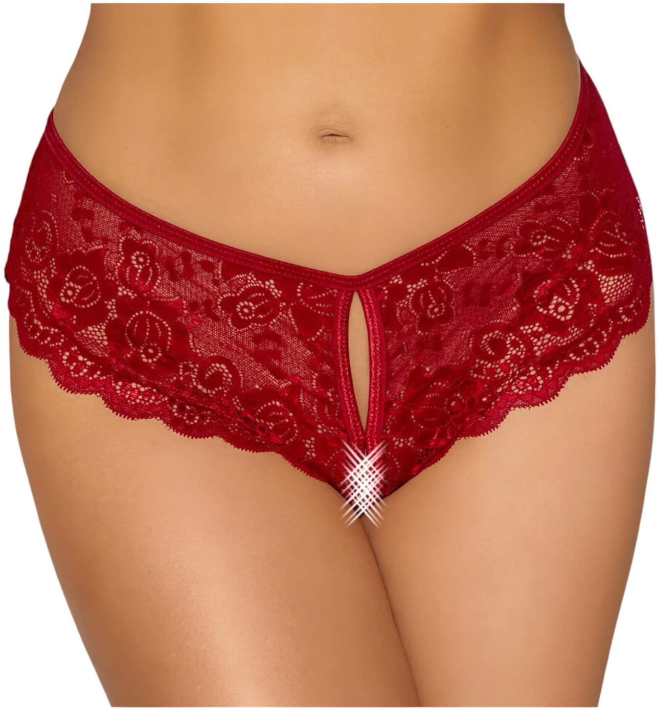 Cottelli - Open Lace Panty (Red) - M