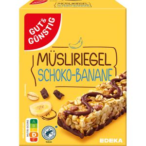 Gut&Günstig Müsliriegel Schoko-Banane, je 25 g, 8 Riegel