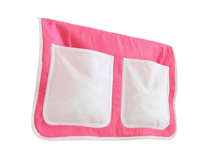 Betttasche Stofftasche , rosa/weiß