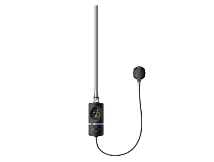 LuxeBath Heizstab 300W Schwarz mit Thermostat und Digitalanzeige, Elektronischer Temperaturregler und Timer-Funktion, Heizpatrone Heizelemente für Badheizkörper Heizungen, Elektroheizstab mit Stecker