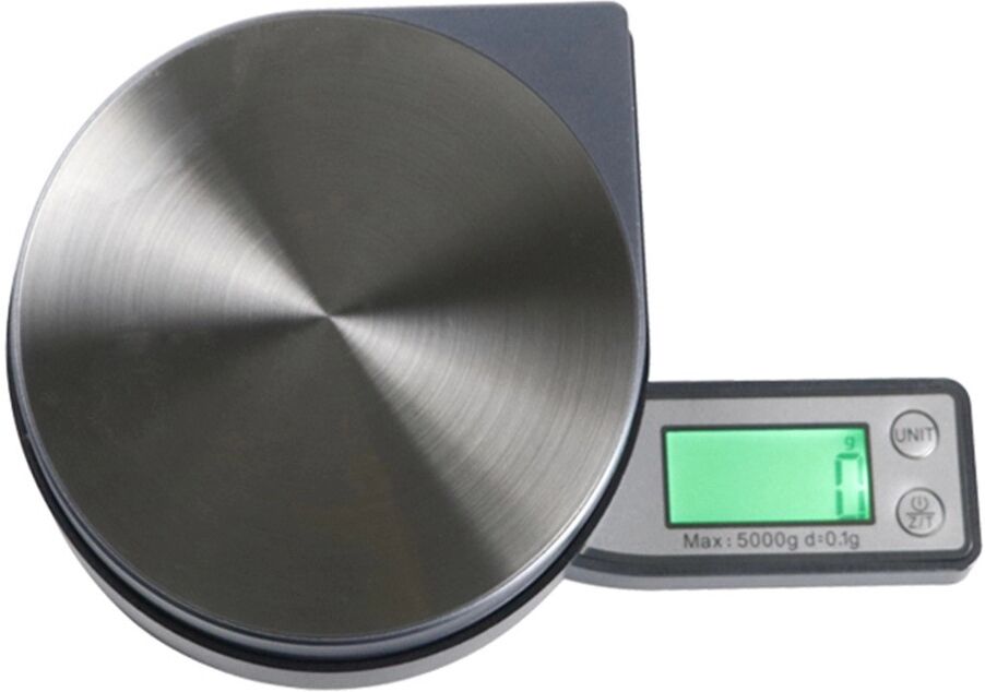 INF Edelstahl Klappbare LCD-Küchenwaage - Hohe Präzision 0.1g, 5kg Kapazität, Multi-Unit mit Tara