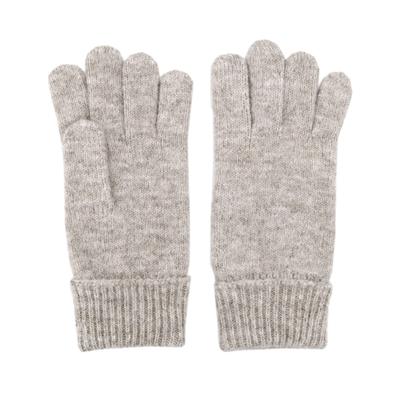 Strickhandschuhe MAXIMO, Mädchen, Gr. 4/5, grau (buche, meliert), Strick, Materialmix, meliert, unifarben, Handschuhe, Fingerhandschuhe, extra lange Strickbündchen, unifarben