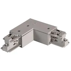 Brumberg Eckverbinder 90° für 3-Phasen- / 1-Phasen-Stromschienen, Schutzleiter außen, Silber BRUM-88127680
