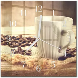 WANDUHR aus Glas 30x30 cm - Kaffee