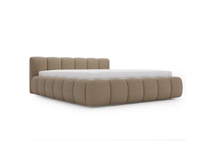 Graingold Polsterbett Cloud Low 160x200 Bouclé-Stoff Braun, 160x200 cm, Schlafzimmer, Betten, Polsterbetten