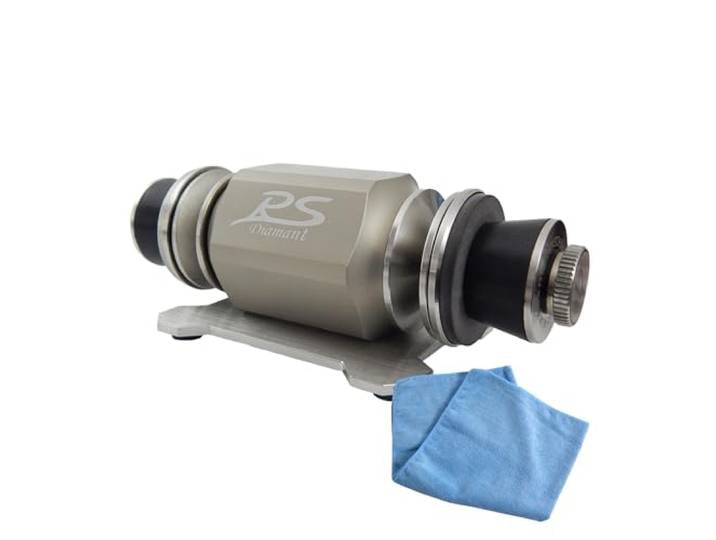 Duke-Handel RS Premium Rollenschärfer, Diamant Rollenschleifer für Messer & Scheren, Ballig/Konvex X-Schliff, Nass- & Trockenschliff, inkl. Mikrofasertuch (Titan)