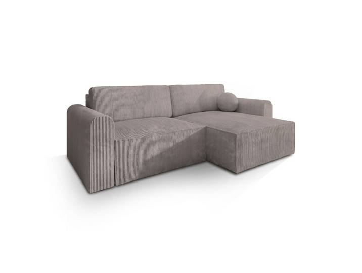 ECKSOFA FIANO P Beige Kordstoff mit Schlaffunktion