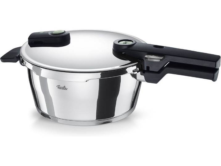 Fissler Schnellkochtopf Vitaquick®Elemental Dampfkochtopf Premium Drucktopf, Edelstahl 18/10 (1-tlg), Schnellkochtopf mit 2 Garstufen und Superthermic Boden