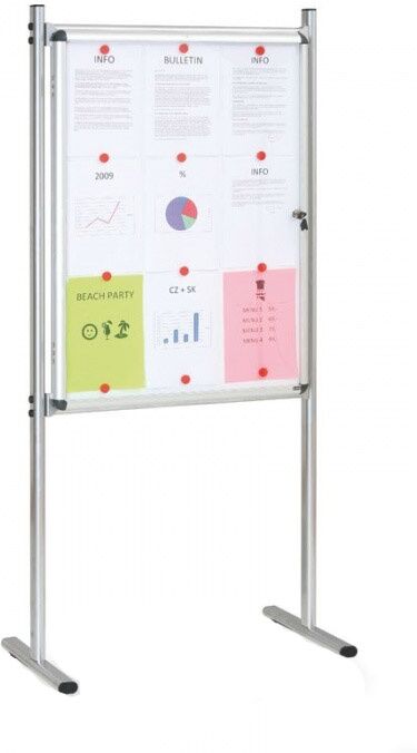 B2B Partner Interne Informationstafel auf Ständer, 720 x 980 mm, magnetisch, beidseitig