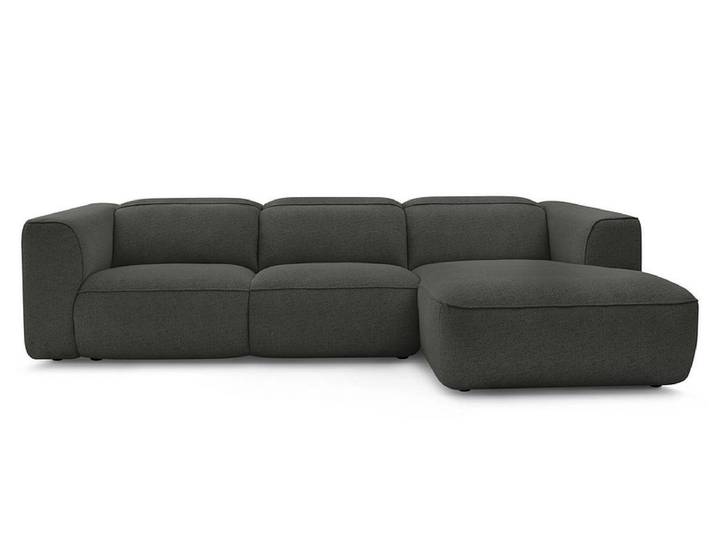 Ecksofa BOBOCHIC WILLIAM Stoff chiniert dunkelgrau