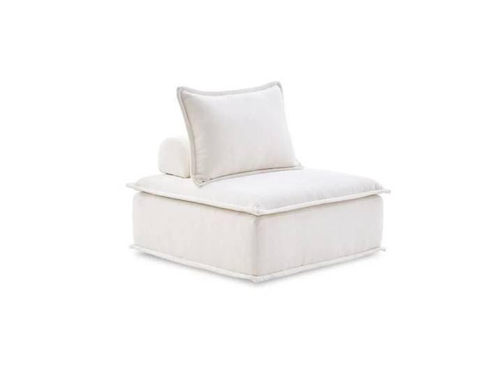 Chauffeuse tissu microfibre beige avec dossier amovible – LYS Meubletmoi