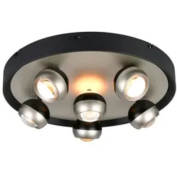 Trio Select LED-Deckenleuchte Orbit Alu, Eisen, Stahl & Metall Silber Nickel matt