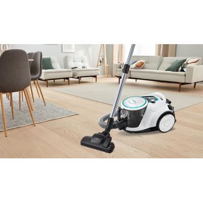 BOSCH Bodenstaubsauger "Serie 6 ProHygienic BGC41XHYG, ideal für Allergiker, Hygiene-Filter", weiß, B:32,4cm H:26,7cm T:47,4cm, Bodenstaubsauger, 10 Jahre Motorgarantie, Hartbodendüse, XXL-Polsterdüse, leise, weiß