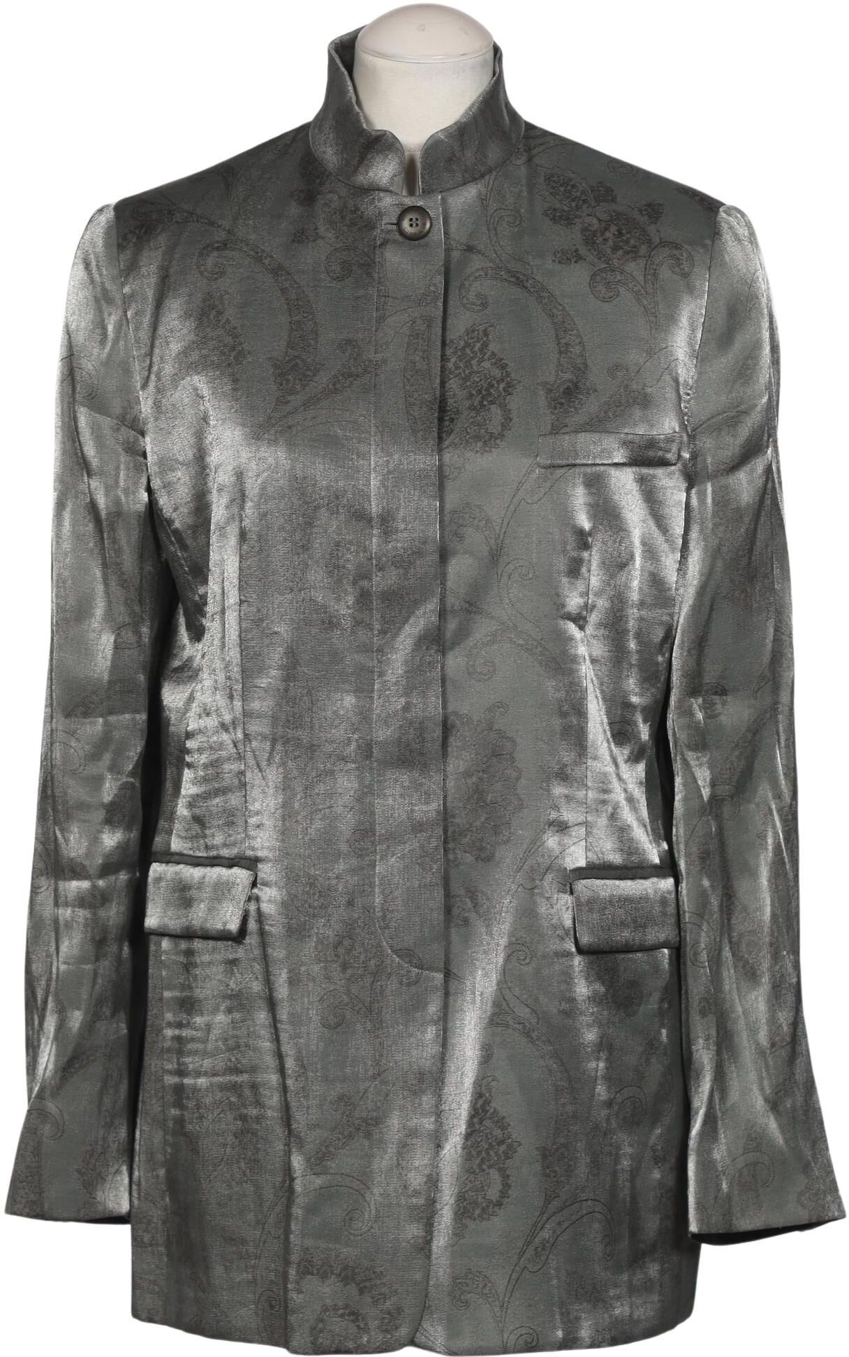 Etro Damen Blazer, Silber, Gr. EU 38 (IT 44), Viskose / Synthetik - Second Hand