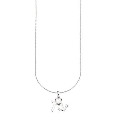 Kette mit Anhänger BRUNO BANANI "Schmuck Geschenk Silber 925 Halsschmuck Halskette Ankerkette Glaube", silber (silberfarben), Halsketten, Damen, Silber 925 (Sterlingsilber), L: 45