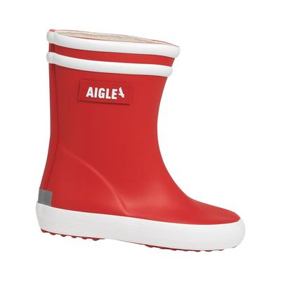 Stiefel AIGLE "Baby-Flac 2", Mädchen, Gr. 22, rot (rot, weiß), Obermaterial: 100% Naturkautschuk NaRubber., Schuhe Stiefel