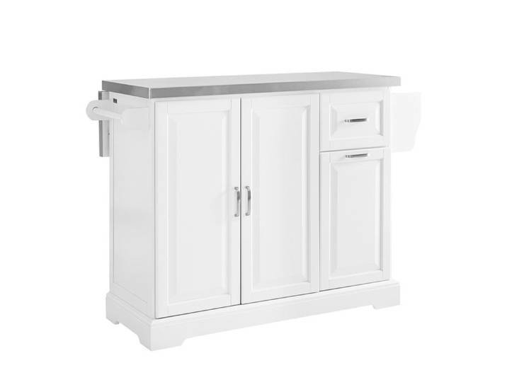 Chariot de cuisine pliable - SOBUY - Plan de travail rabattable - Rangement optimisé - 2 tiroirs