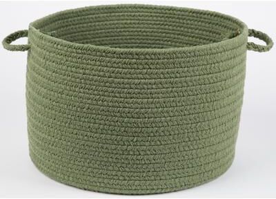 "18"" x 12"" Braided Basket with Handles by Rhody Rug in Olive"
