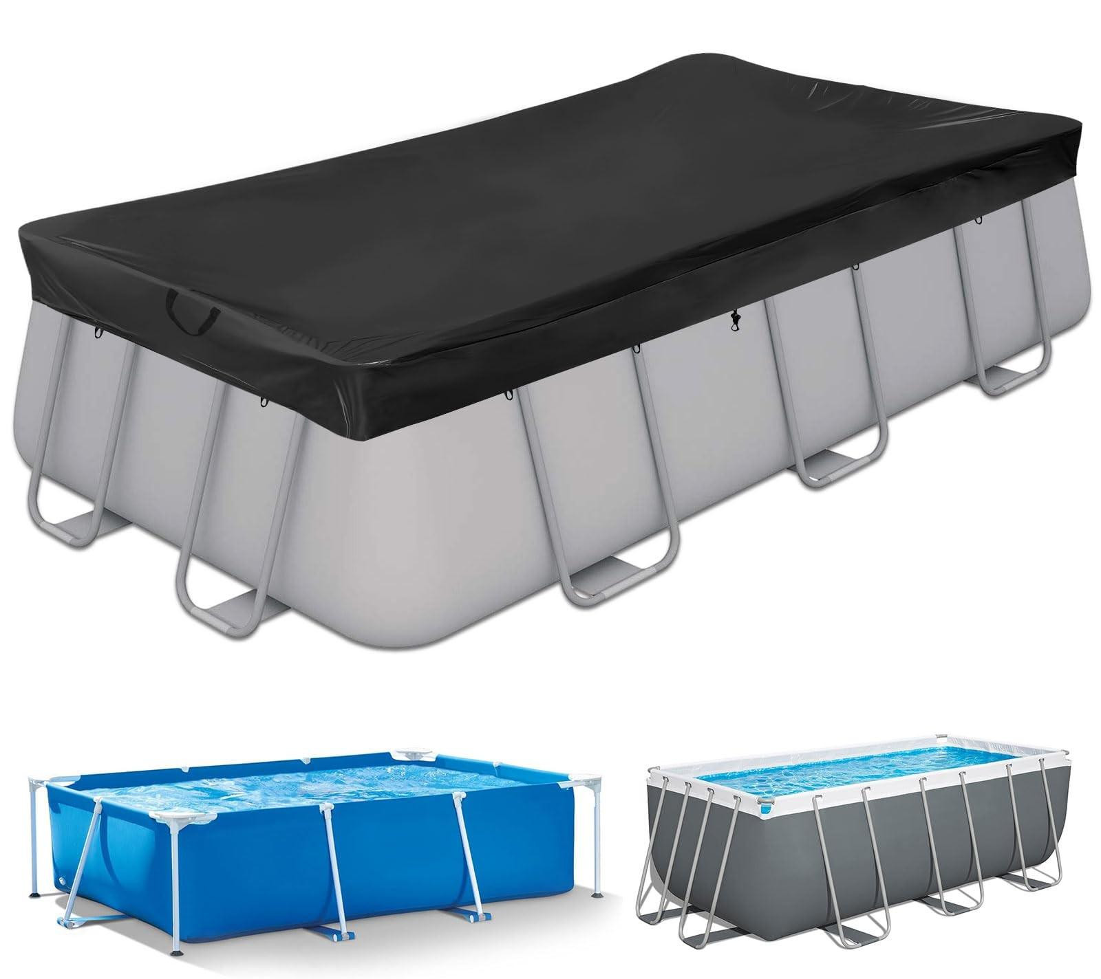 Merkloze Rechthoekige Zwembadafdekking 420D voor 400 x 200 cm met Koord