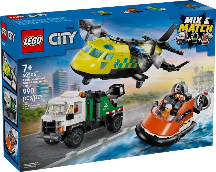 LEGO® City 60505 Kombinationsset mit Flugzeug, Wartungsfahrzeug und Luftkissenboot