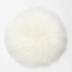 SITZKISSEN Schaffell rund 40 cm Weiß Braun Grau