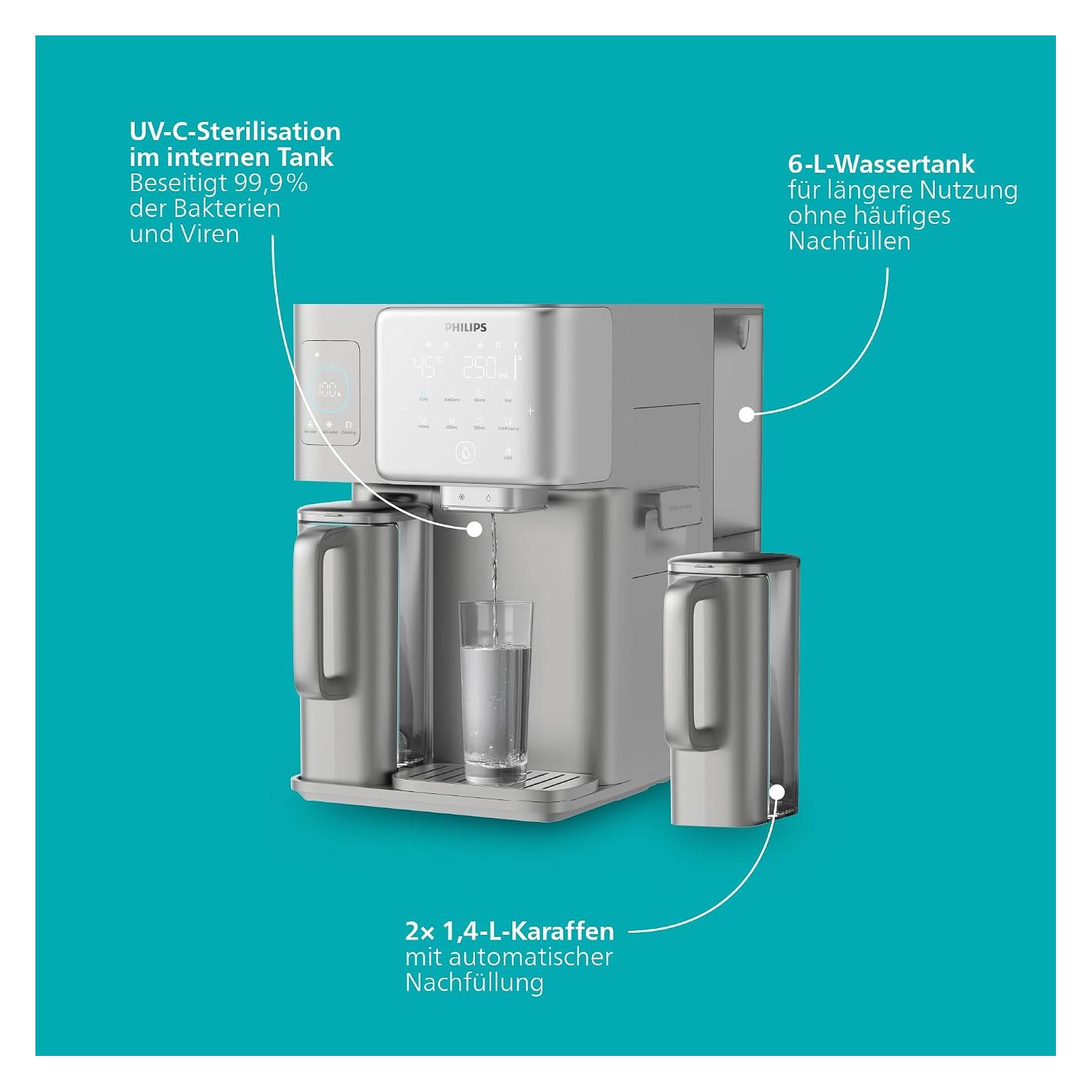 Philips Umkehrosmose-Wasserstation, sofortiges heisses und kaltes Wasser, integrierter Eismacher, UV- (ADD6922DG/10)