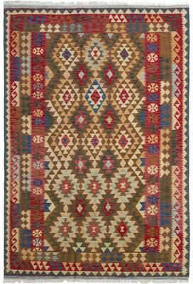 Ecarpetgallery Flat-weave Kashkoli Red Wool Kilim