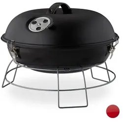 relaxdays Kugelgrill tragbar schwarz