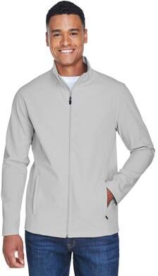 Team 365 TT80 Men's Leader Soft Shell Jacket in Sport Silver size XS