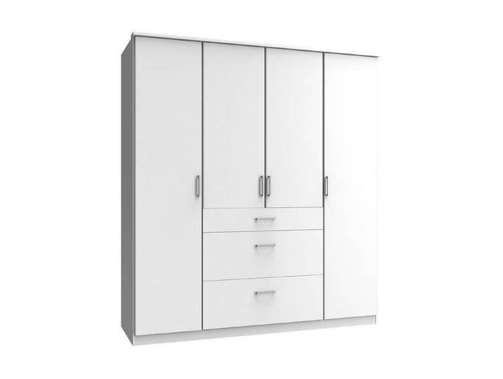 freiraum Kleiderschrank Click in Weiß mit 3 Schubladen und 4 Türen