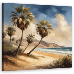WANDBILD palmen meer tropische landschaft