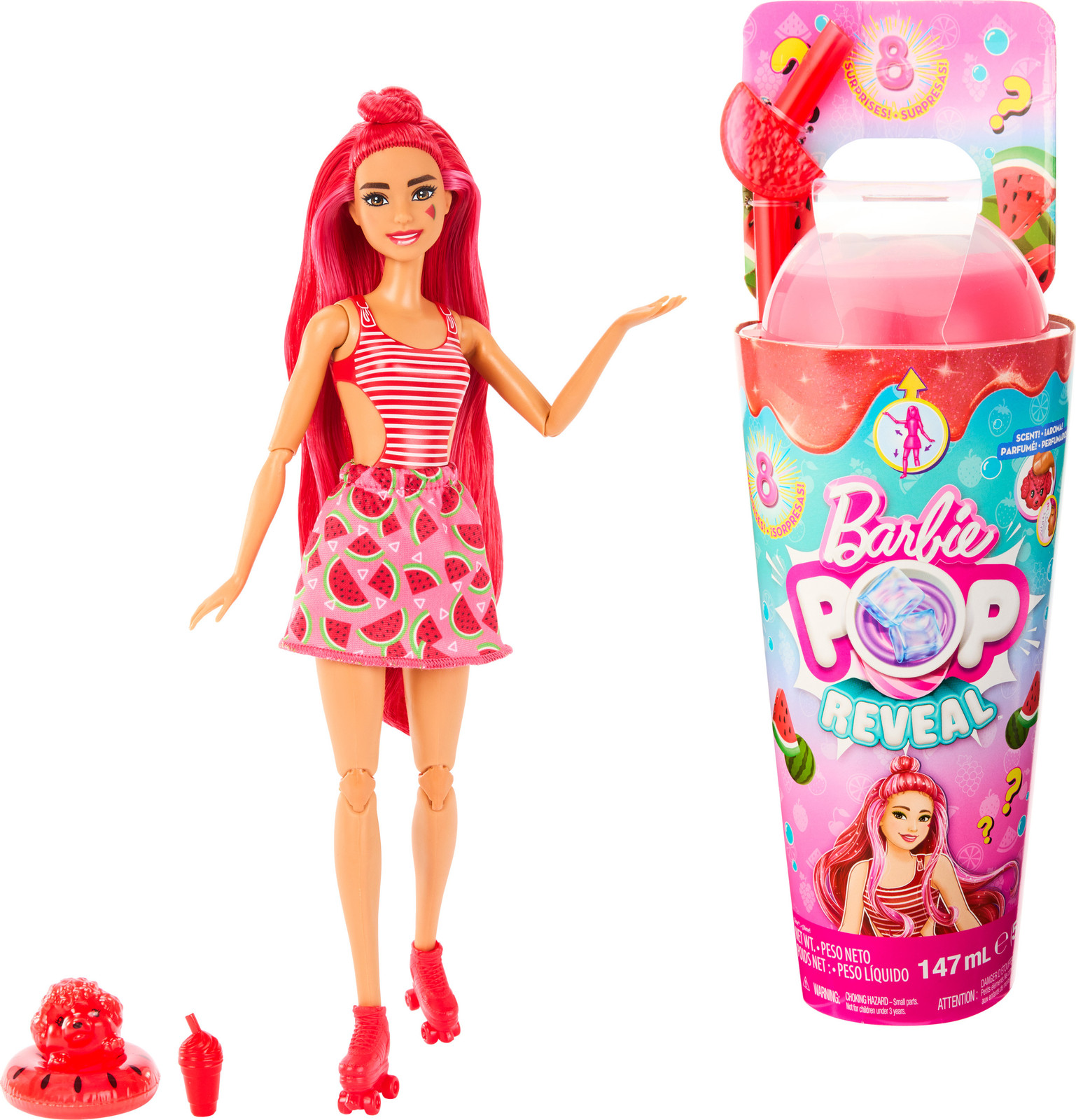 Barbie Pop! Reveal Barbie Juicy Fruits serie - Watermeloen
