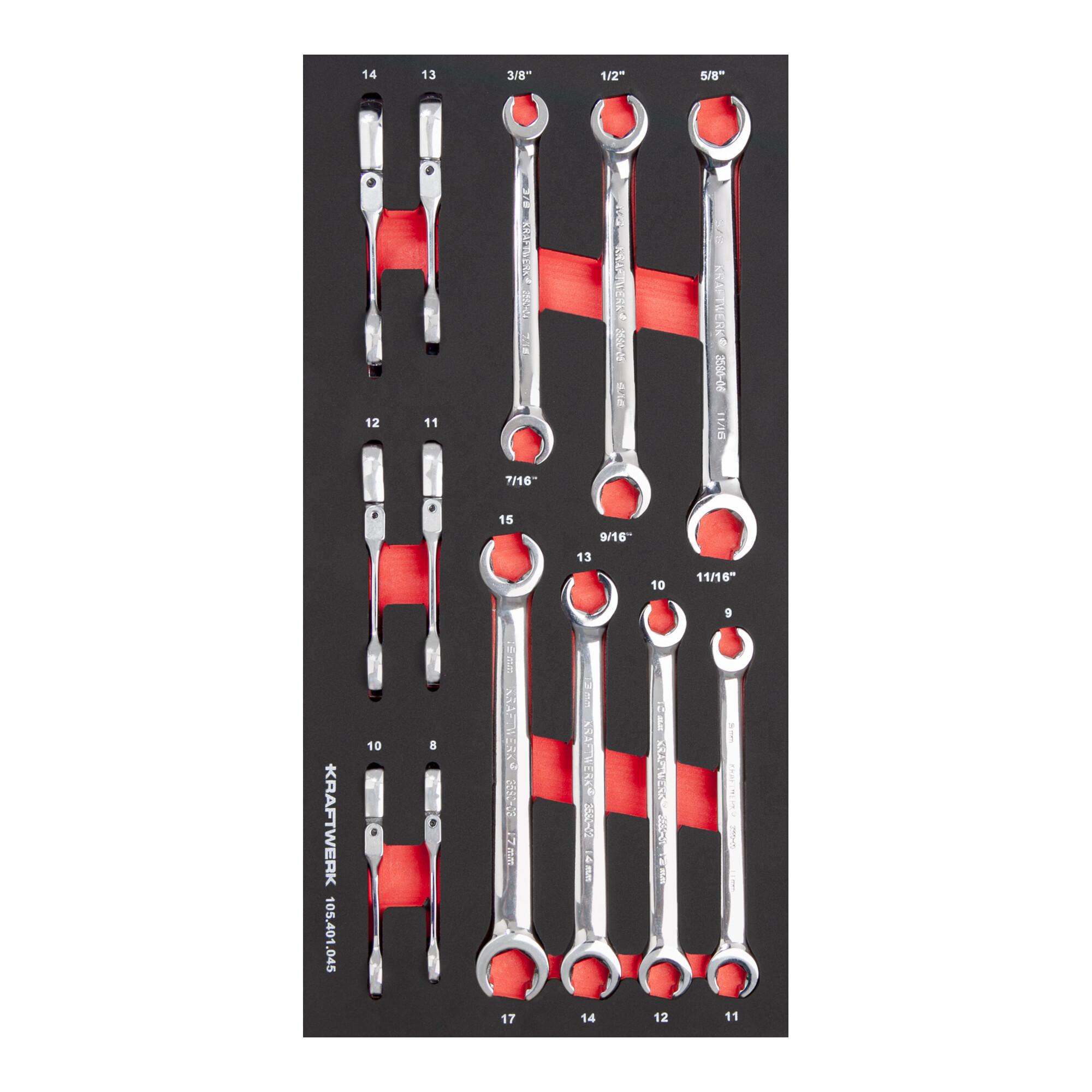 Kraftwerk PRO LINE EVA3 offene Doppelringschlüssel 20x40 13-tlg. (105.401.045)