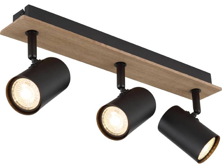GLOBO 57905-3, Schwarz, MDF-Platten, Metall, IP20, I, GU10, 35 W