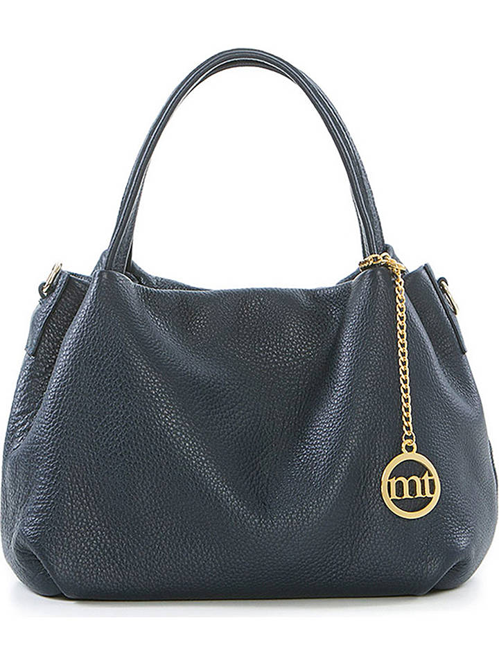 Mia Tomazzi Leder-Henkeltasche in Dunkelblau - (B)28 x (H)20 x (T)12 cm - onesize
